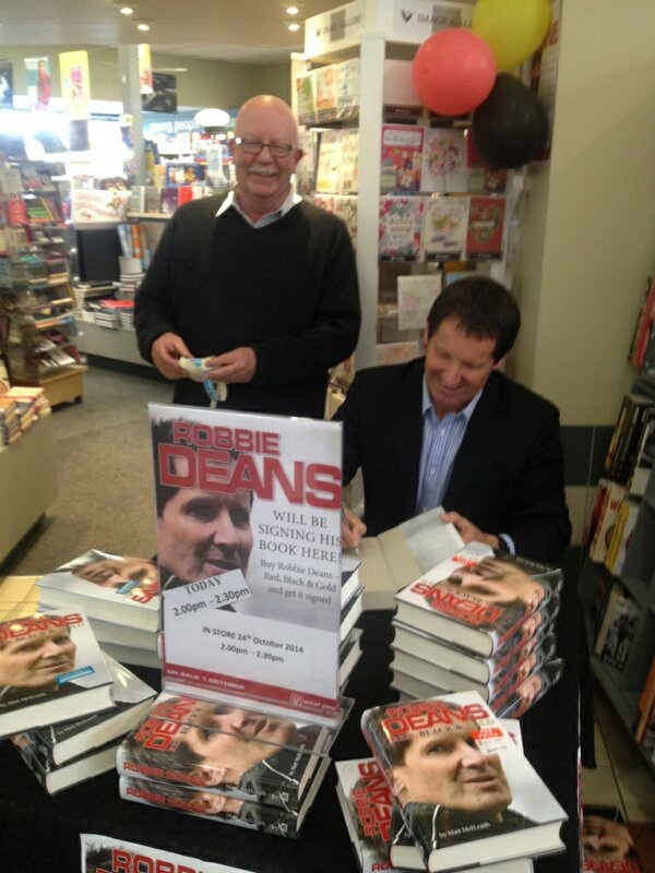 Neville with Robbie Deans at book signing Piccadilly Bookshop